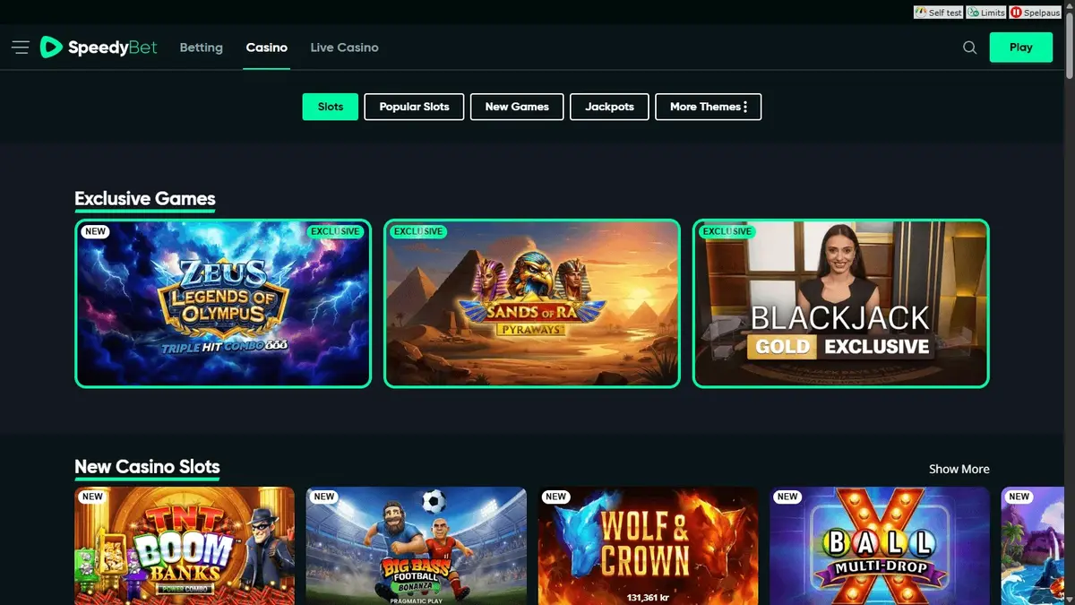 SpeedyBet screenshot